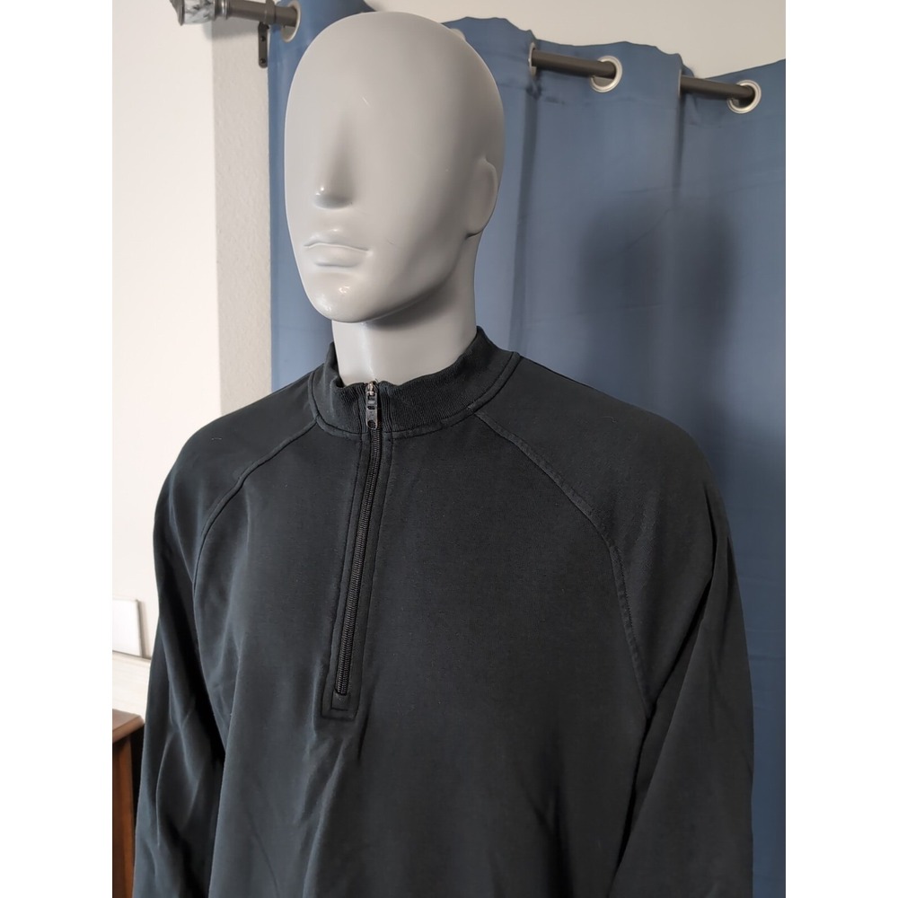 Public Rec Weekend‎ Half Zip Pullover Sweater Mens 2XL Black Minimal Athleisure